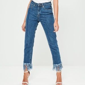 Missguided Frayed High Rise Jeans